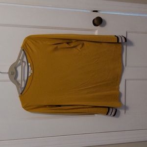 Boden Striped Cuff Tee in Saffron Multi